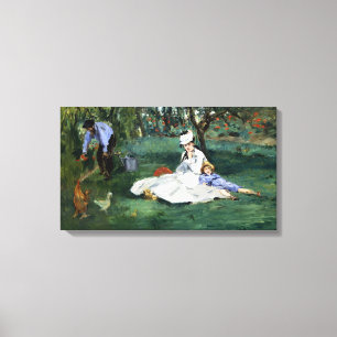 Toile Claude Monet La Famille Monet dans son jardin