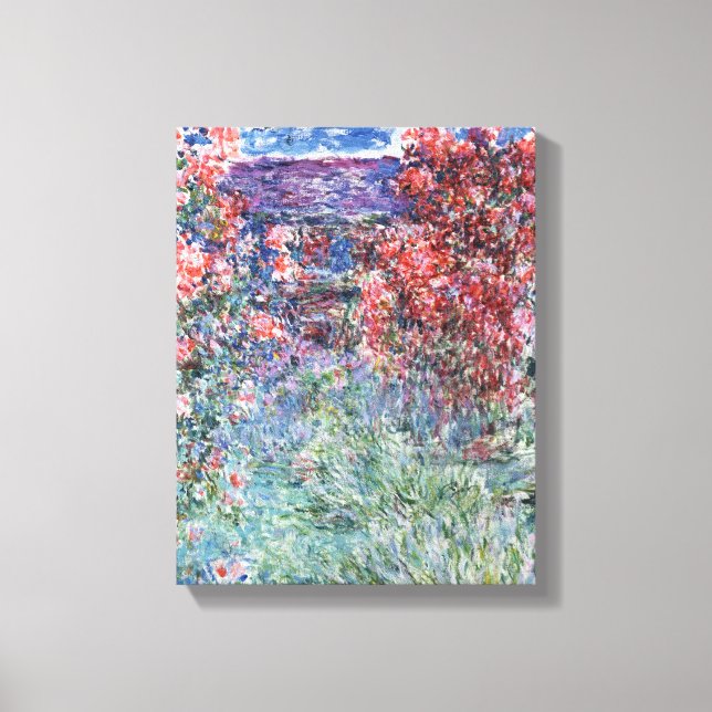 Toile Claude Monet | Maison à Giverny sous les Roses (Recto)