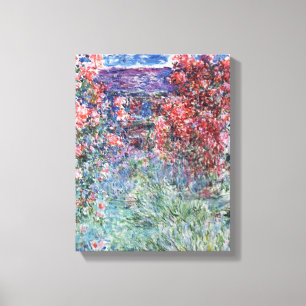 Toile Claude Monet   Maison à Giverny sous les Roses