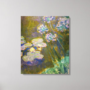 Toile Claude Monet - Nymphéas et Agapanthes