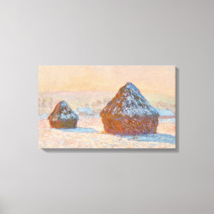 Toile Claude Monet - Piles à roues, Effet neige, Matin