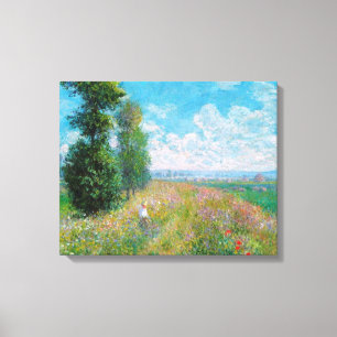 Toile Claude Monet - Pré avec peupliers