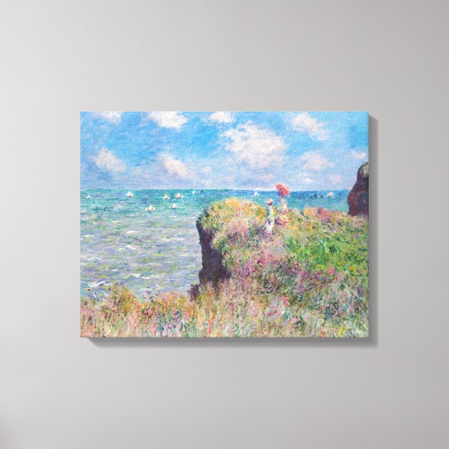 Toile Claude Monet - Promenade Cliff à Pourville (Recto)