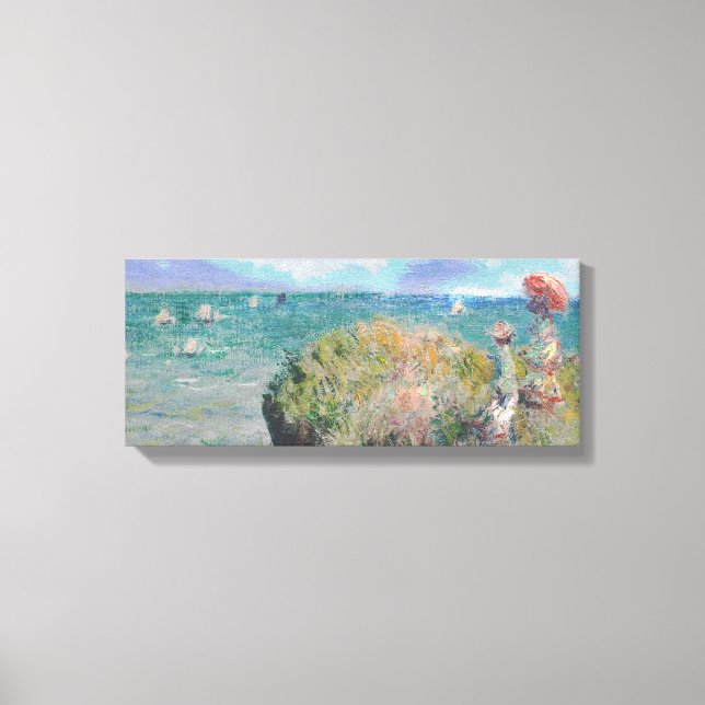 Toile Claude Monet : promenade Cliff à Pourville (Recto)