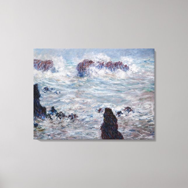 Toile Claude Monet - Tempête au large de la côte Belle-Î (Recto)
