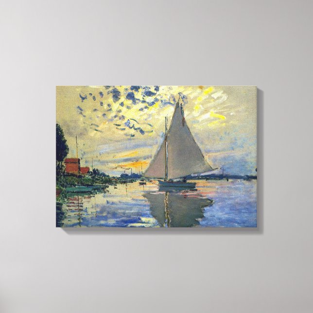 Toile Claude Monet - Voilier au Petit-Gennevilliers (Recto)