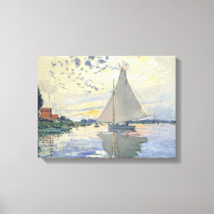 Toile Claude Monet - Voilier Au Petit Gennevilliers
