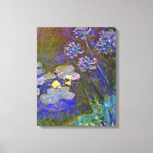Toile Claude Monet Water Lilies Agapanthus