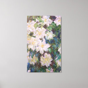 Toile Claude Monet - White Clematis Faux