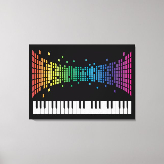 Toile Clavier instrumental piano de musique multicolore (Recto)