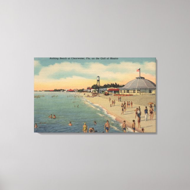 Toile Clearwater, FL - Baigneurs et bains de soleil sur  (Recto)
