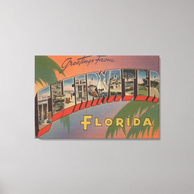 Toile Clearwater, Floride - Grandes Lettres Scènes 3 (Recto)