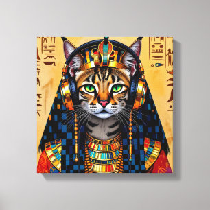TOILE CLÉOPÂTRE REINE DU NIL-CHAT SERVAL 2