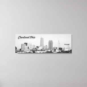 Toile Cleveland OH B&W Lake Skyline Canvas Imprimer