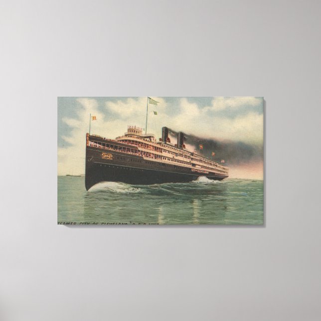 Toile Cleveland, OH - Steamer City de Cleveland (Recto)