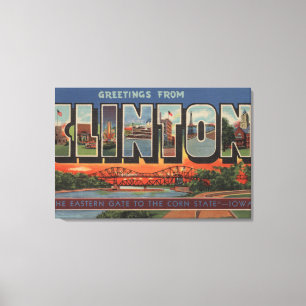 Toile Clinton, IowaGrandes lettres ScènesClinton, IA