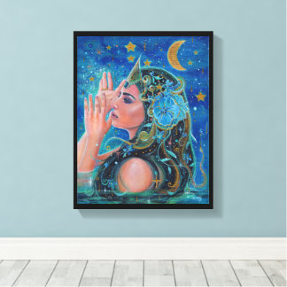 Toile Clio Mermaid aux accents or par Renee Lavoie