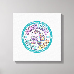 Toile Club de lecture magique licorne T-shirt drôle Grap