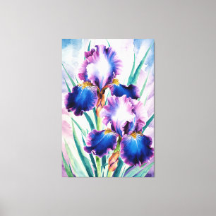 Toile *~* Cobalt Iris Fleur Artsy Iris Peinture AP84