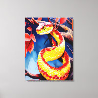 Cobra avec des écailles rouge et jaune vibrantes d