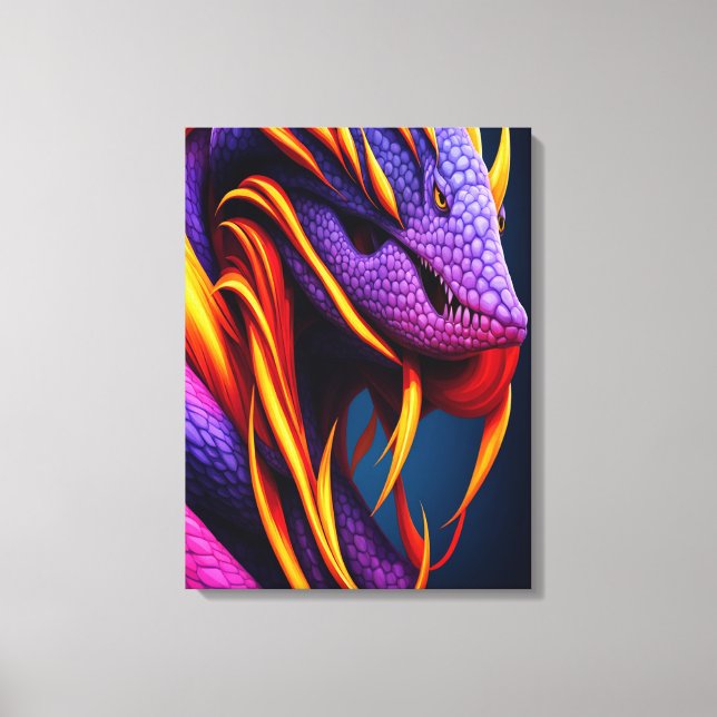 Toile Cobra serpent avec écailles orange et violette vib (Recto)