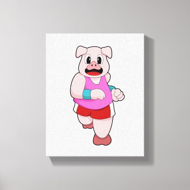 Toile Cochon en cours d'exécution (Recto)