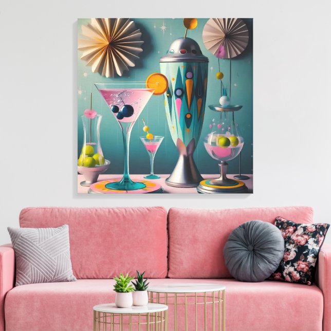 Toile Cocktail atomique futuriste du milieu du siècle (Insitu(Salon))