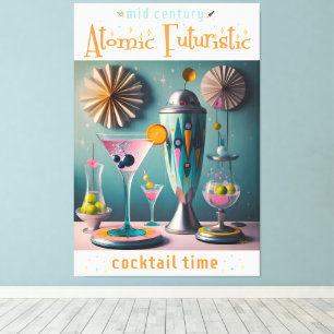 Toile Cocktail atomique futuriste du milieu du siècle