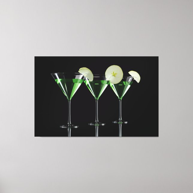 Toile Cocktails de pomme dans des lunettes à martini noi (Recto)
