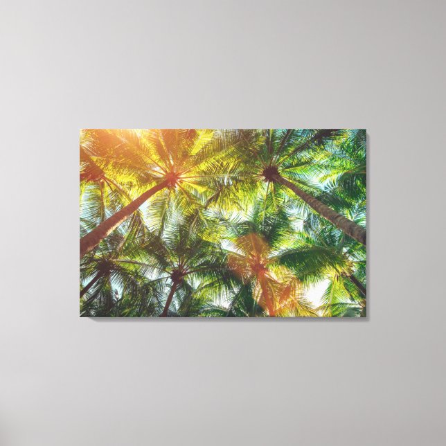 Toile Cocotiers palmiers sur la plage (Recto)