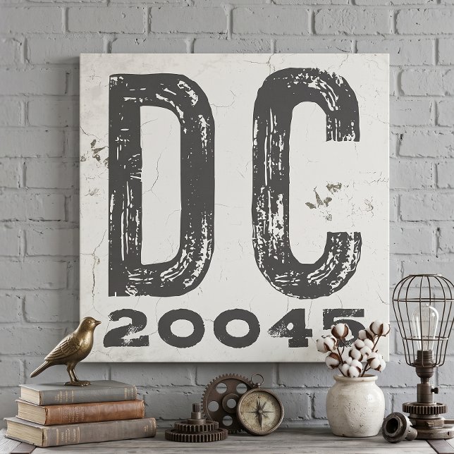 Toile Code Postal de l'État Rustique de Ferme DC (Créateur téléchargé)