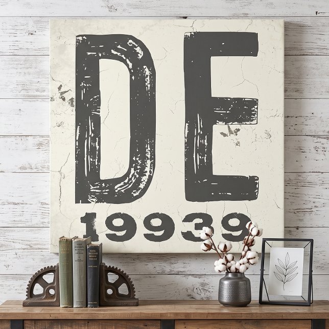 Toile Code Postal de l'État Rustique de Ferme Delaware (Créateur téléchargé)