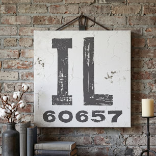 Toile Code Postal Rustique de Ferme Illinois