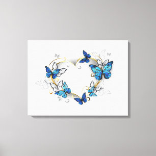 Toile Coeur bijoux avec papillons Morpho