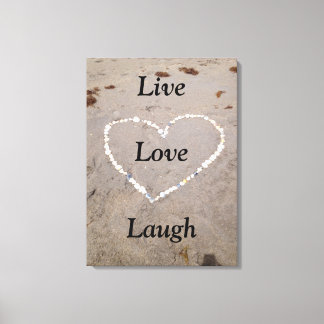 Toile Coeur Coeur Coquille Plage. Live Love Laugh