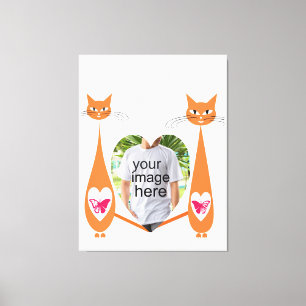 Toile Coeur d'amour de chat modifiable - Conception de t