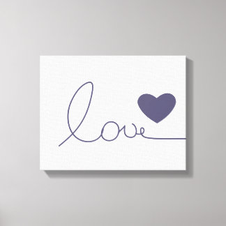 Toile Coeur d'amour pourpre