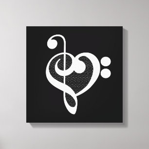 Toile Cœur de musique - J'aime la musique