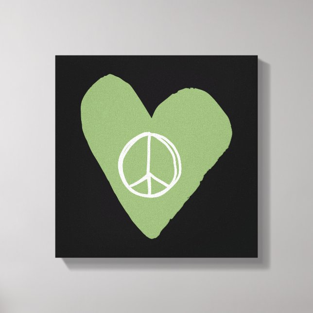 Toile Coeur des signes de paix (Recto)
