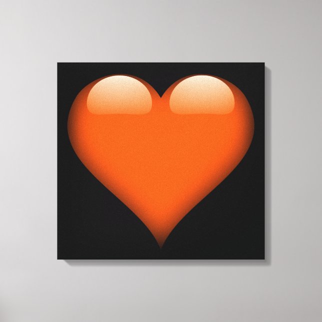 Toile Coeur en verre orange personnalisable (Recto)