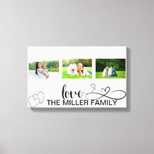 Toile Coeurs d'amour en script noir Collage photo person