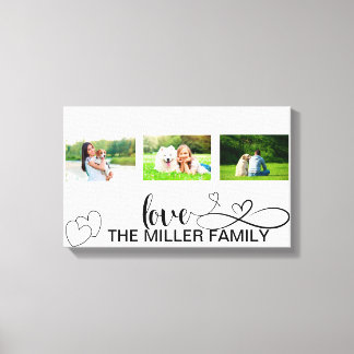 Toile Coeurs d'amour en script noir Collage photo person