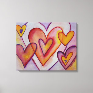 Toile Coeurs d'amour intervertissants Peintures d'art en