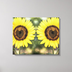 Toile Coeurs de tournesol dans l'amour