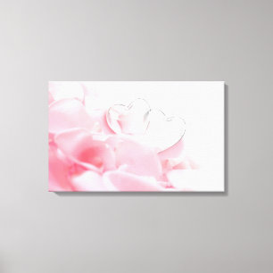 Toile Coeurs de verre romantique Pétales Roses
