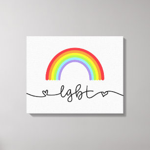 Toile Coeurs et arcs-en-ciel LGBT