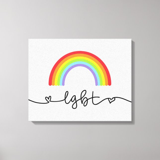 Toile Coeurs et arcs-en-ciel LGBT (Recto)