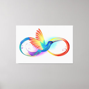 Toile Colibri arc-en-ciel avec symbole Infinity