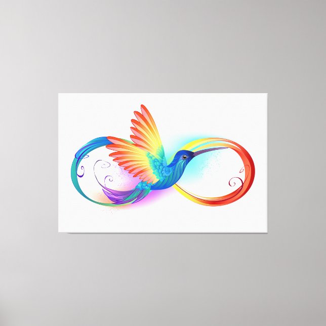 Toile Colibri arc-en-ciel avec symbole Infinity (Recto)