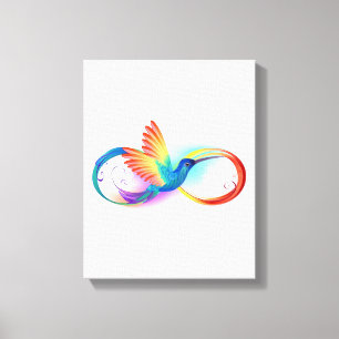 Toile Colibri arc-en-ciel avec symbole Infinity